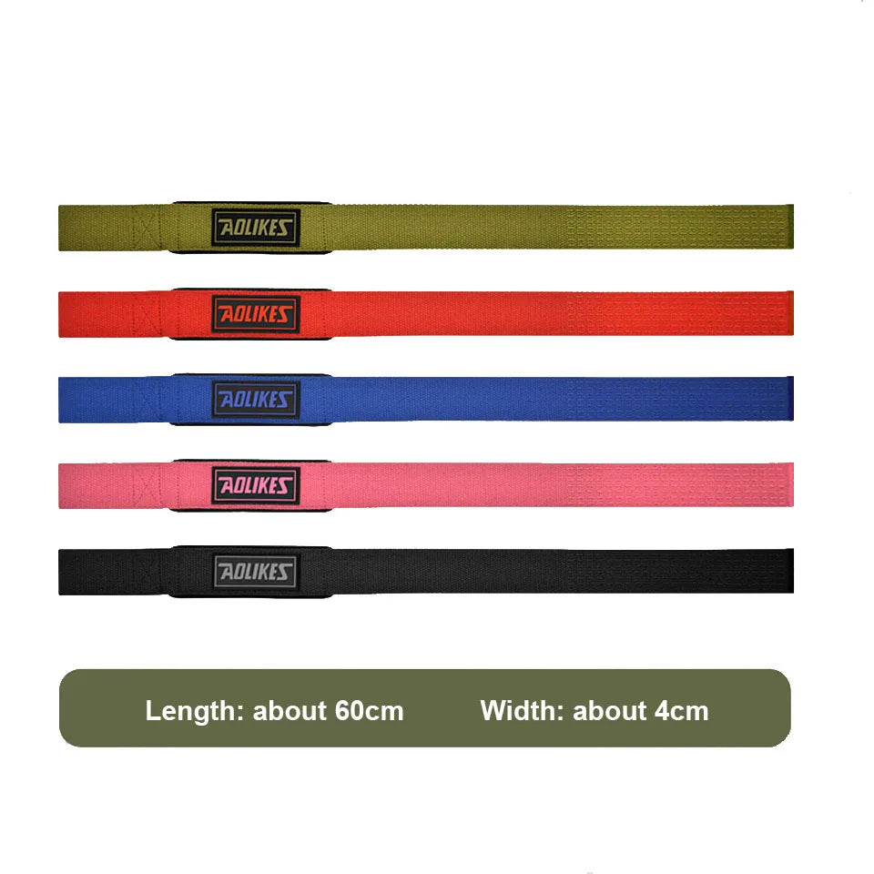 AOLIKES 1 Pair Weightlifting Straps Anti-Slip Silicone Lifting Wrist Straps Strength Deadlifts Crossfit Hand Grips Wrist Support