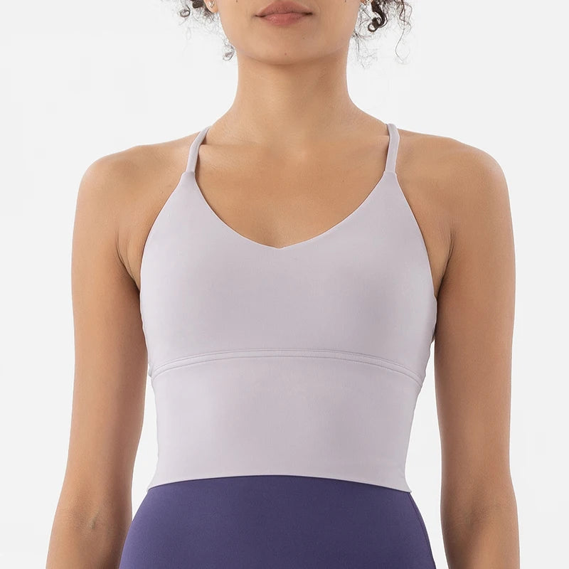 SOISOU S-XL Nylon Sports Bra Top Women Bralette Breathable Underwear Women Sports Leggings For Women Sexy Top Bra 10 Colors