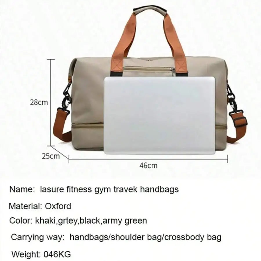 Travel Gym BagCarry On Weekender Duffle with Crossbody Shoulder StrapSports Fitness Bag for Overnight or Short Trips