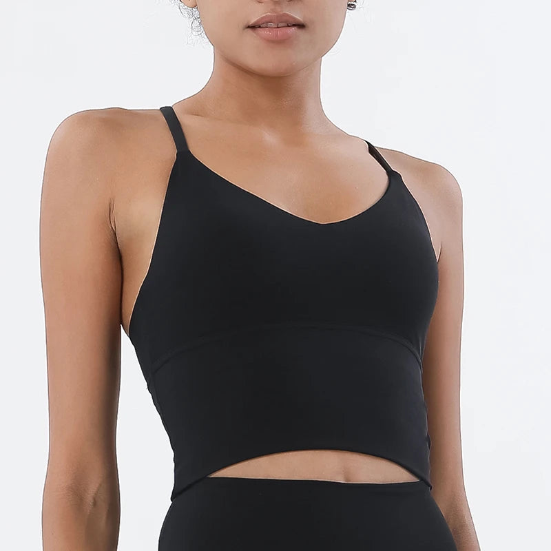 SOISOU S-XL Nylon Sports Bra Top Women Bralette Breathable Underwear Women Sports Leggings For Women Sexy Top Bra 10 Colors