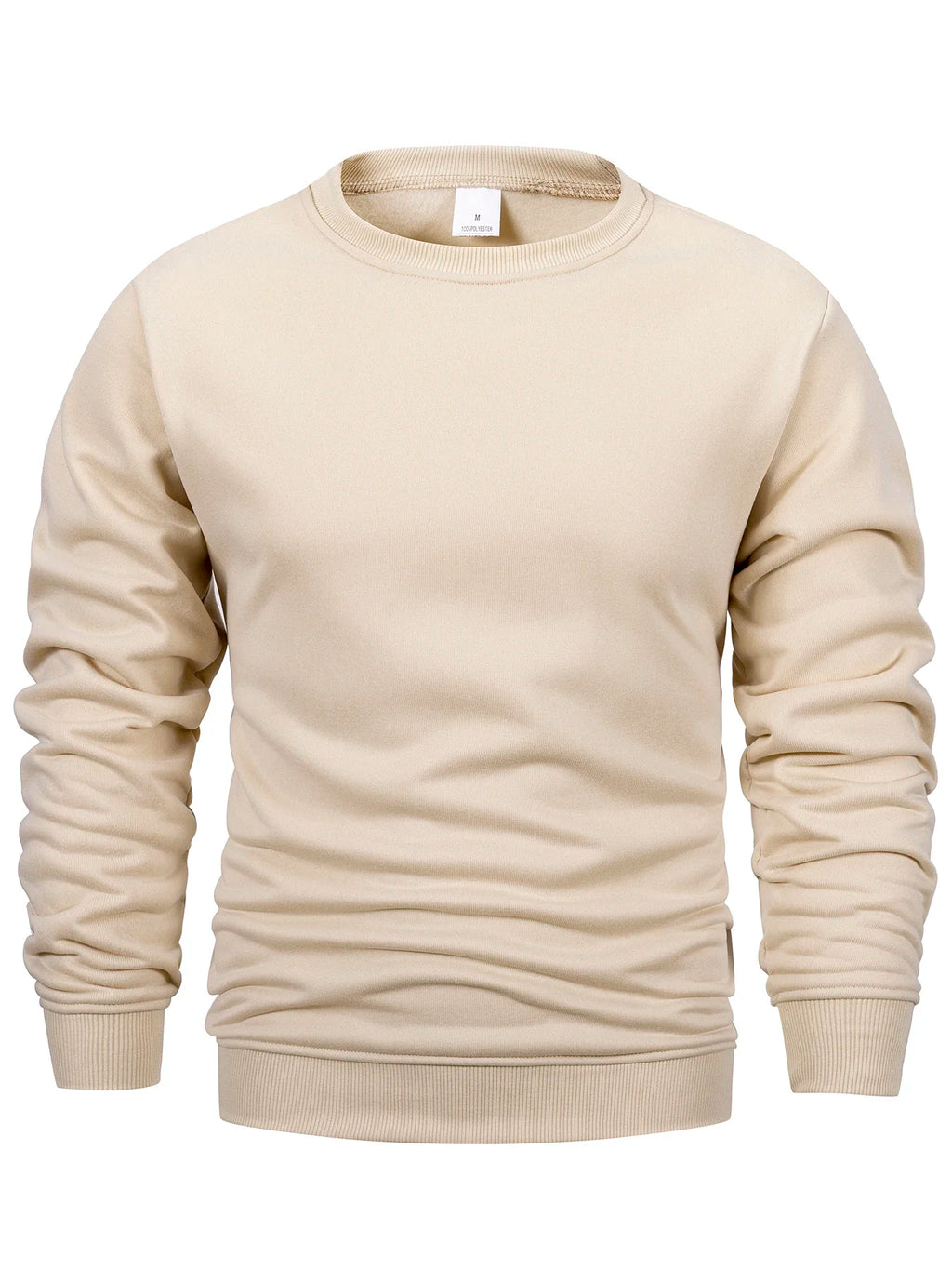 Men's crew neck sweatshirt sweatshirt solid sportswear outdoor casual daily long-sleeved pullover men's sportswear