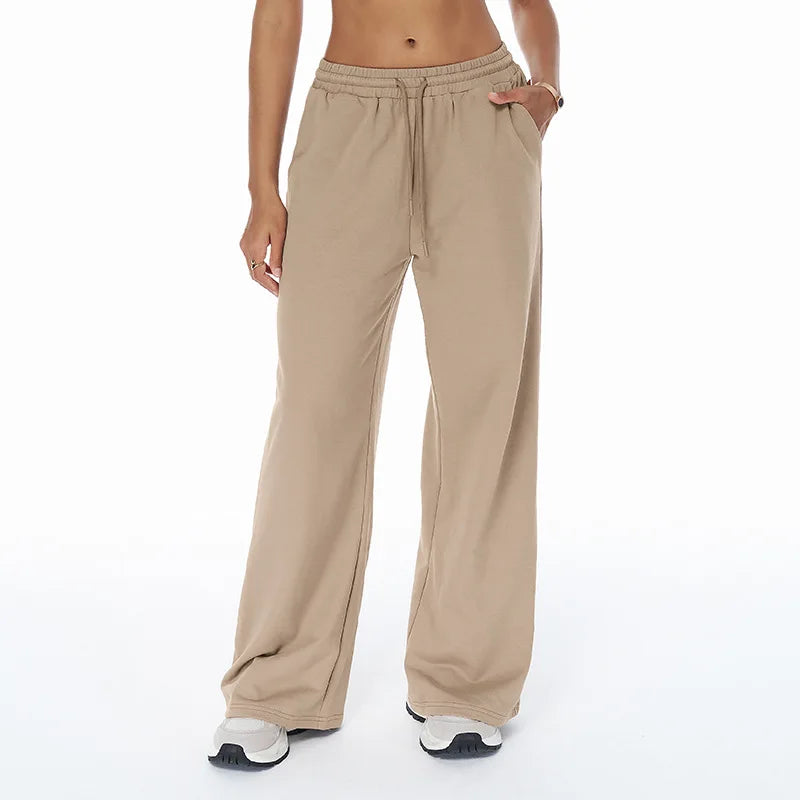 Winter Yoga Pants Women's High Waist Wide Leg Sports Leggings Gym Fitness Straight Pants Pocket Casual Loose Outdoors Sweatpants