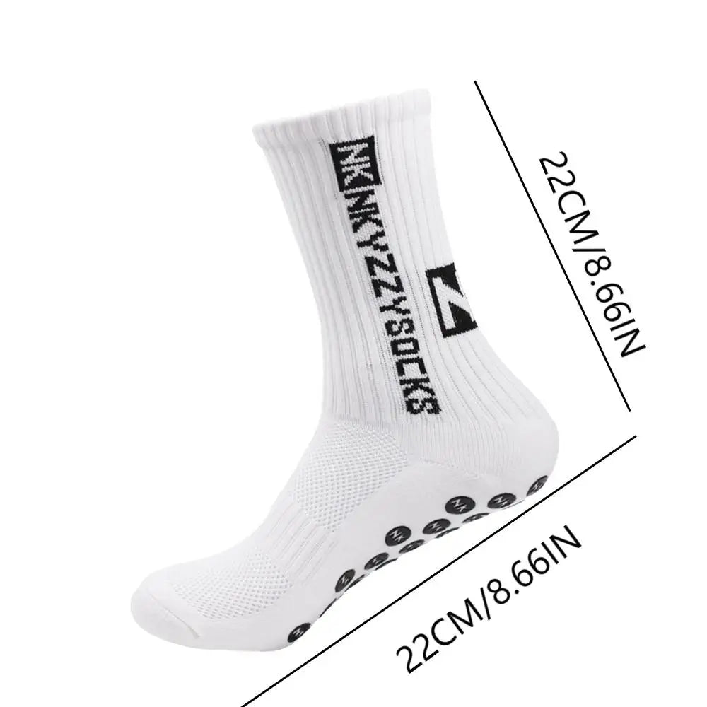1 pairs of new mid tube glued football socks for sports training and competition, non slip and breathable socks