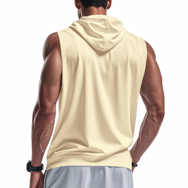 Men's Summer Zip-Up Hooded Tank Top