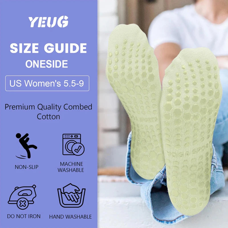 4 Pairs Grip Socks for Women Non Slip Yoga Socks Pilates Breathable Mesh Short Socks Cotton Low Cut Gym Fitness Dance Sport Sock