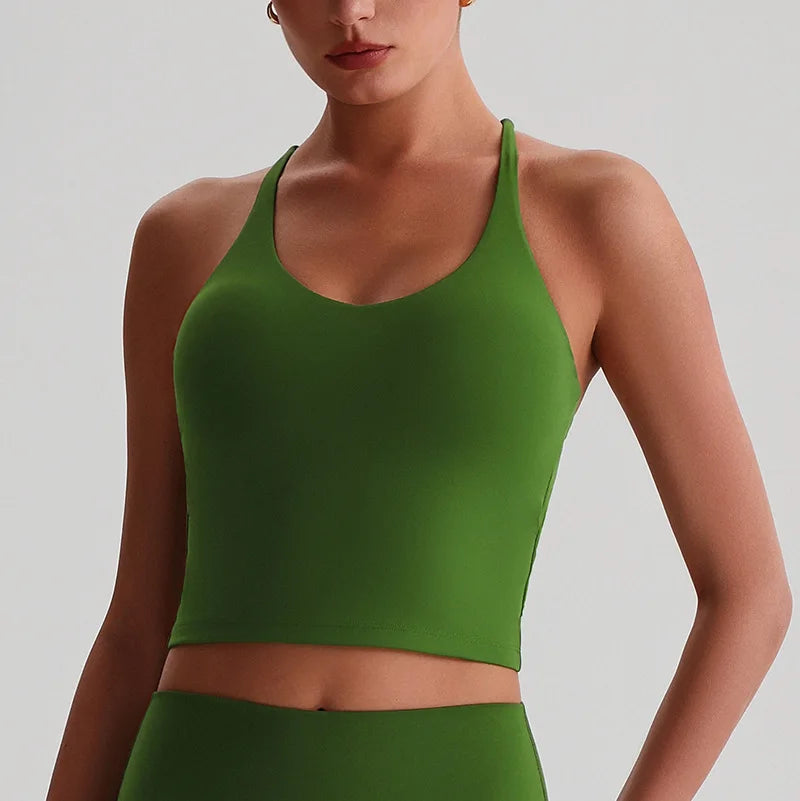 Sexy Tight Sport Butter Top Women Fitness Bra Cross Back Gym Shoulder Strap Underwear Yoga Vest  Chest Pad Polyester + spandex