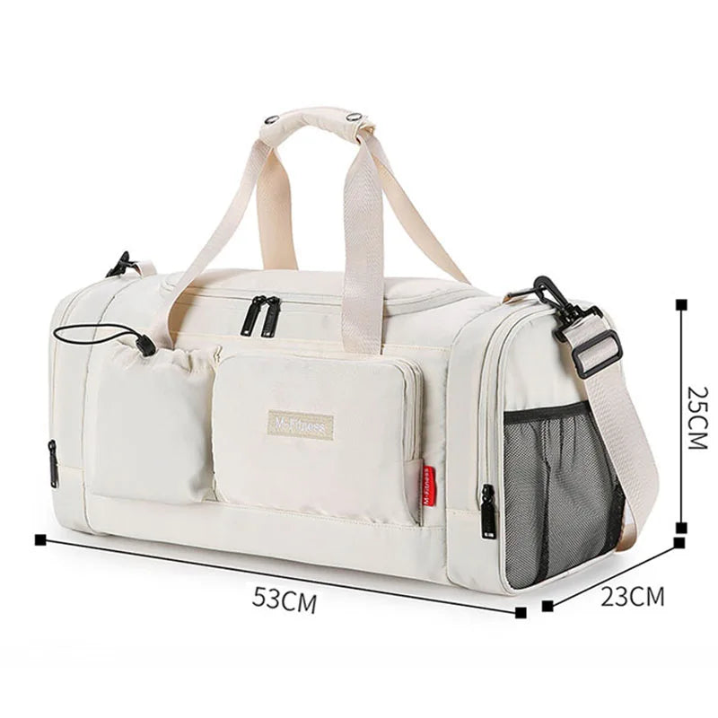 Travel Bags Short Business Trip Storage Pack Shoulder Crossbody Bag Sports Fitness Handbag Yoga Training Bag Dry Wet Separation