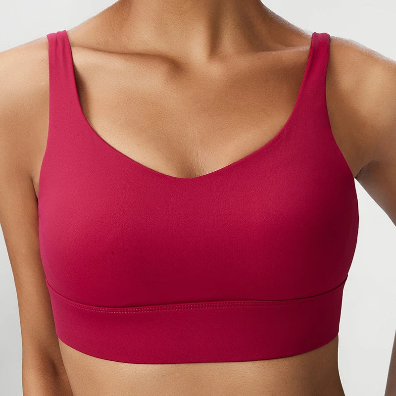Women High Impact Fitness Yoga Bra Solid Color Sexy Back Ajustable Sports Underwear Breathable Gym Running Top With Cesht Pads