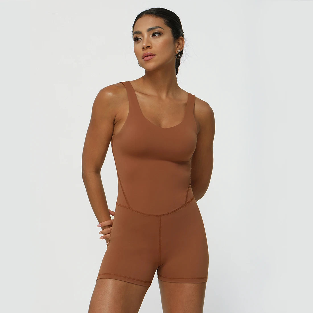 Women Fitness Jumpsuit Sleeveless Shorts Set Tank Top Yoga Gym Activewear Training Running Jumpsuit