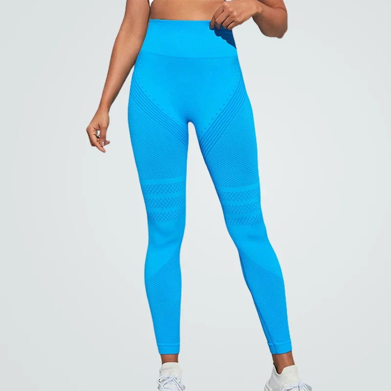 Sexy Line Hip Lifting Sports Tights Women High Waist Elastic Yoga Pants Running Fitness Pants Breathable Sports Leggings