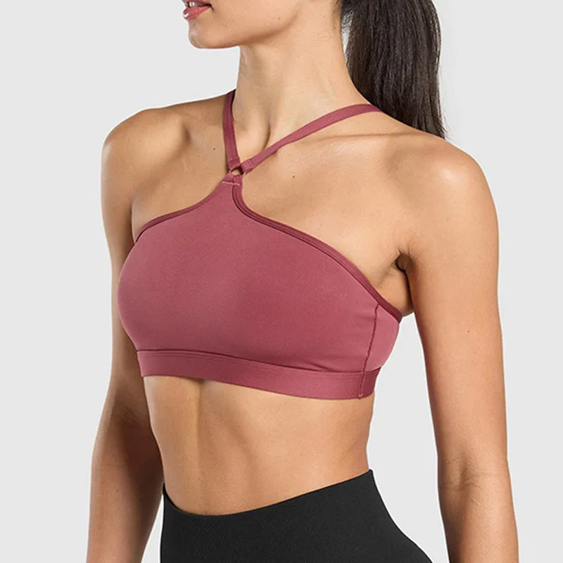 2025 Women's Nude Feel High Strength Yoga Workout Top Push up Sexy Beauty Back Design Ideal for Running Gym With