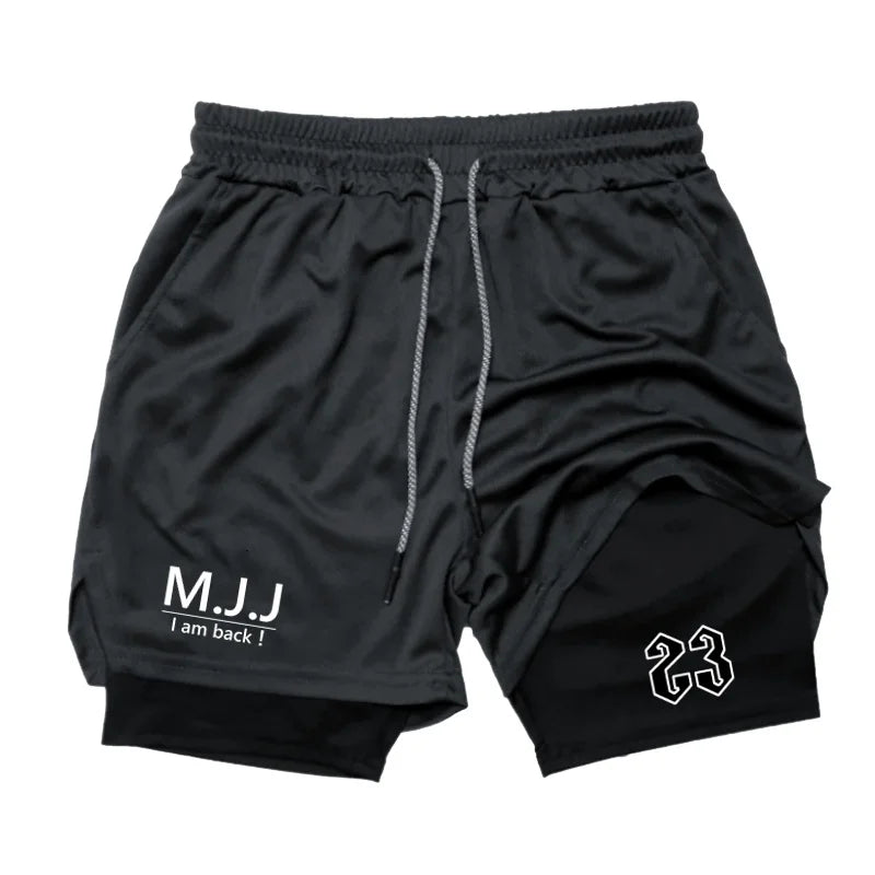 Double-layer Sports Shorts Basketball fitness Bottoms gym workout mesh tight-fitting shorts for men Sportswear 2026 summer