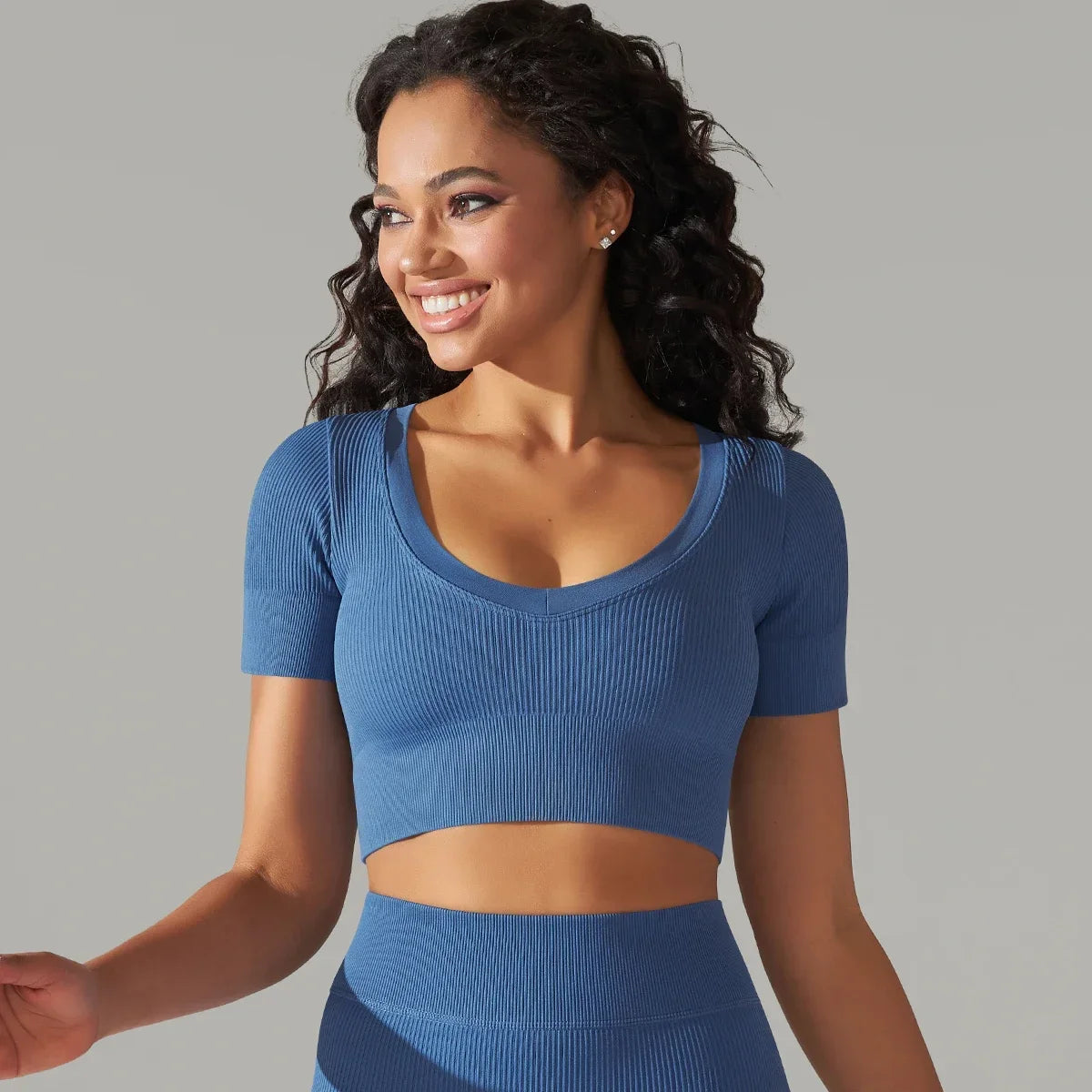 Women's Short Sleeve Shirts Seamless Crop Top Yoga Shirt Woman Sports Top T-shirts Detailing Workout Activewear Yoga Tops