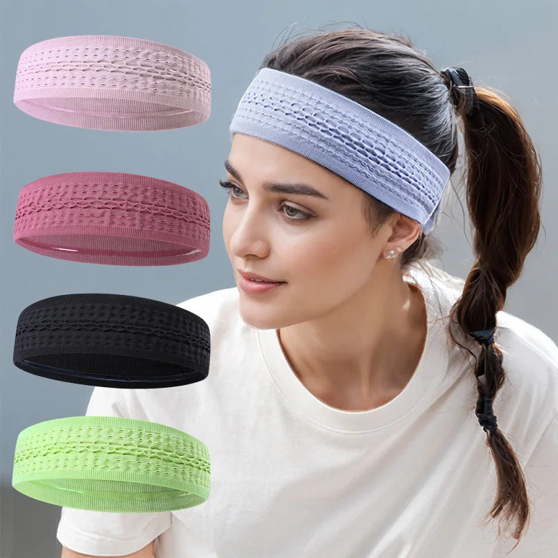 1pc Sport Headbands for Men Women Non-Slip Moisture Wicking Workout Sweatband Fitness Running Cycling Football Yoga Hairband