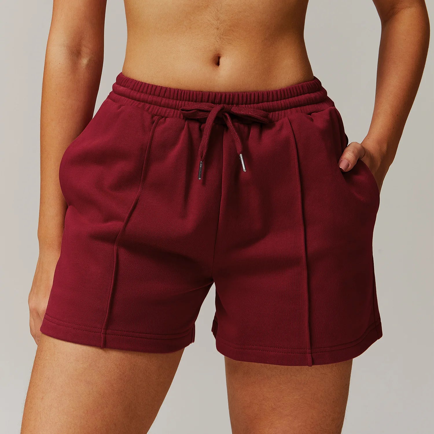 Ctenkevet Women's Pocket Athletic Shorts Running Gym Workout Trunks Female Casual Loose Shorts Women's Fitness Strappy Sweatpant