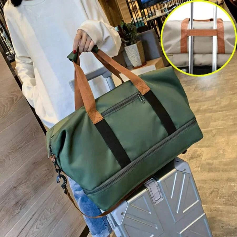 Travel Gym BagCarry On Weekender Duffle with Crossbody Shoulder StrapSports Fitness Bag for Overnight or Short Trips