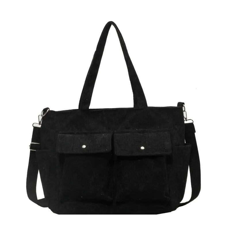 Ladies' Tote Bag With Large Capacity Corduroy Fashionable Crossbody Shoulder Bag 2025 Women Casual Shoulder Bag Class Handbag