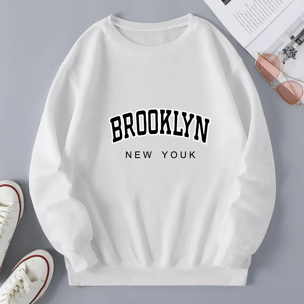 Womens Tracksuit European Street Casual Sweatshirt High Quality Simplicity Popular Harajuku Clothing Print Versatile Loose Tops
