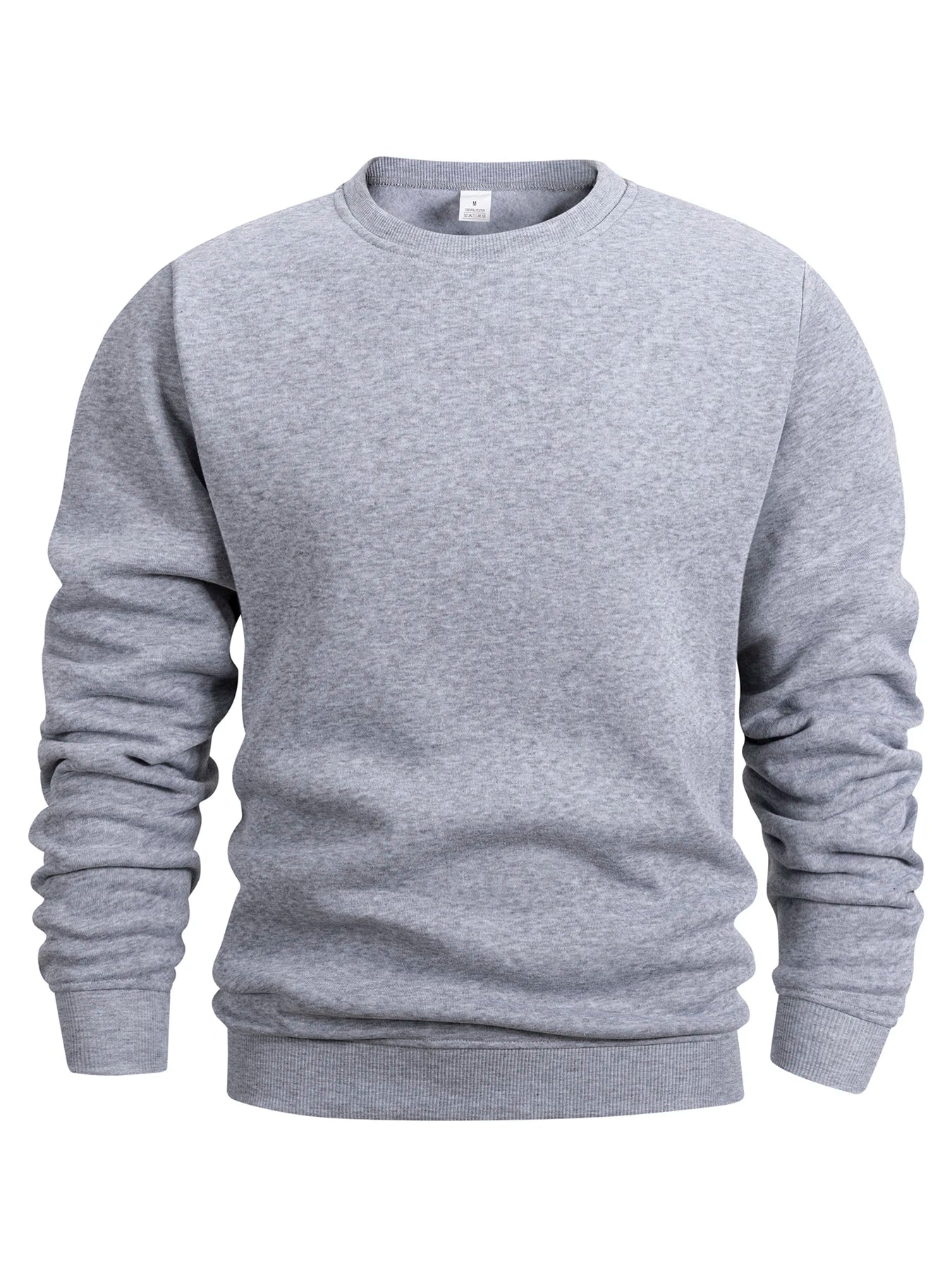 Men's crew neck sweatshirt sweatshirt solid sportswear outdoor casual daily long-sleeved pullover men's sportswear