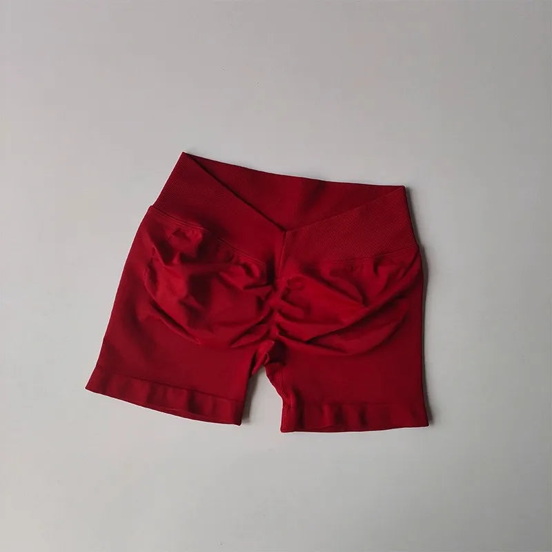 High Waisted Seamless Shorts Gym Shorts Women Fitness Sports Low Ribbed Band Workout Scrunch Butt Yoga Booty Running Short Pants