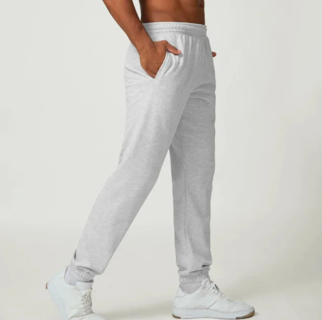 High Quality Men Elastic Bottom Sweatpants with Pockets 50% Cotton 50% Polyester Relaxed Fit Moisture Wicking Breathable Pant