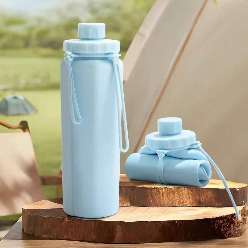 2025 New Silicone Sports Kettle Portable Anti-drop High Temperature Foldable Food Grade Silicone Water Cup Water Bottles