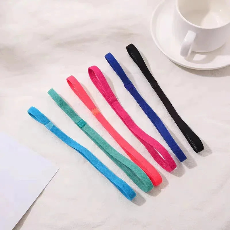 1PCs Simple unisex sports hairband non-slip silicone strip sweat guide elastic headbands yoga running fitness hair accessories