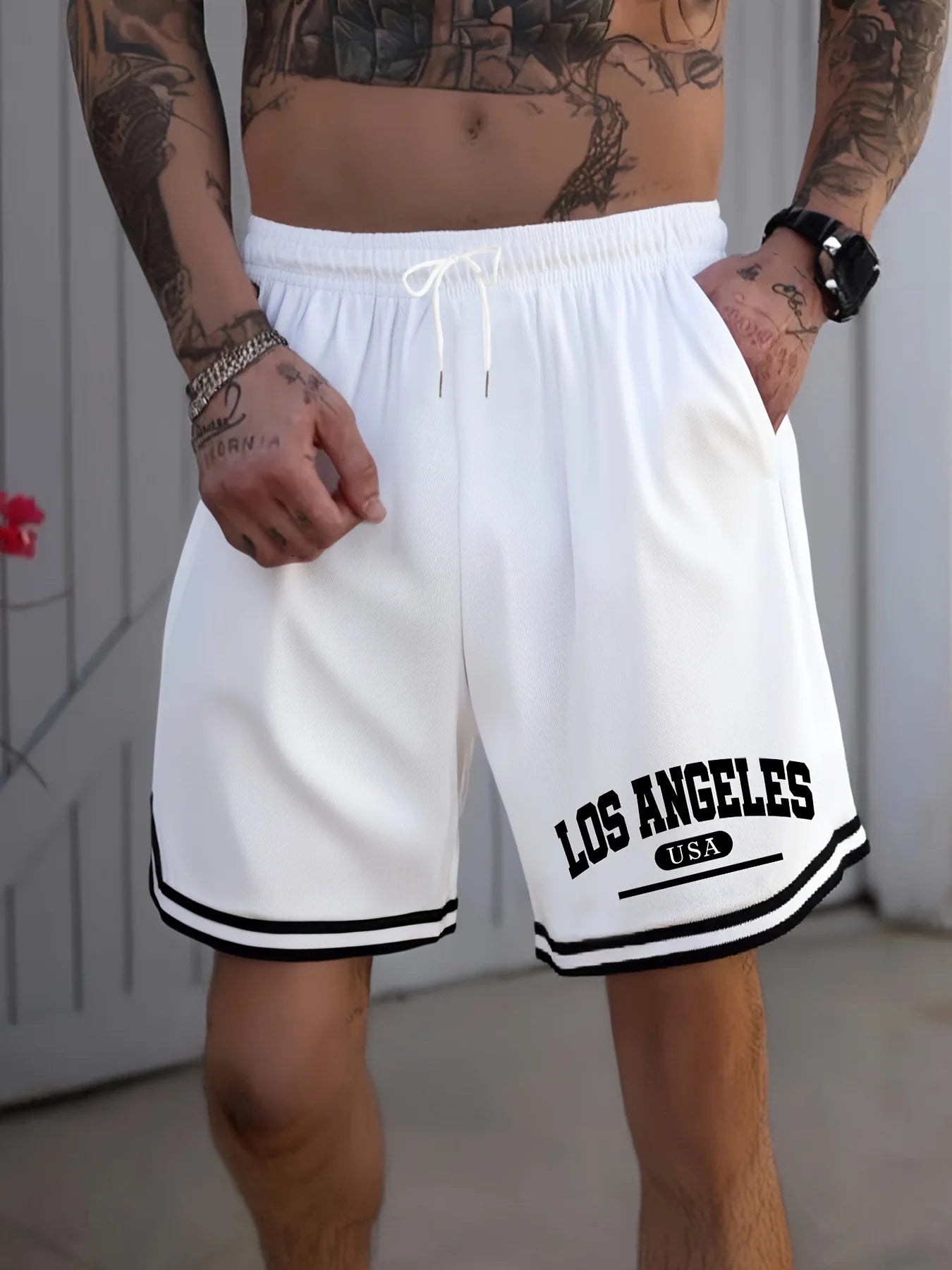 2025 new men's shorts beach swimsuit letter pattern sports pants quick drying fashion casual daily wear texture soft
