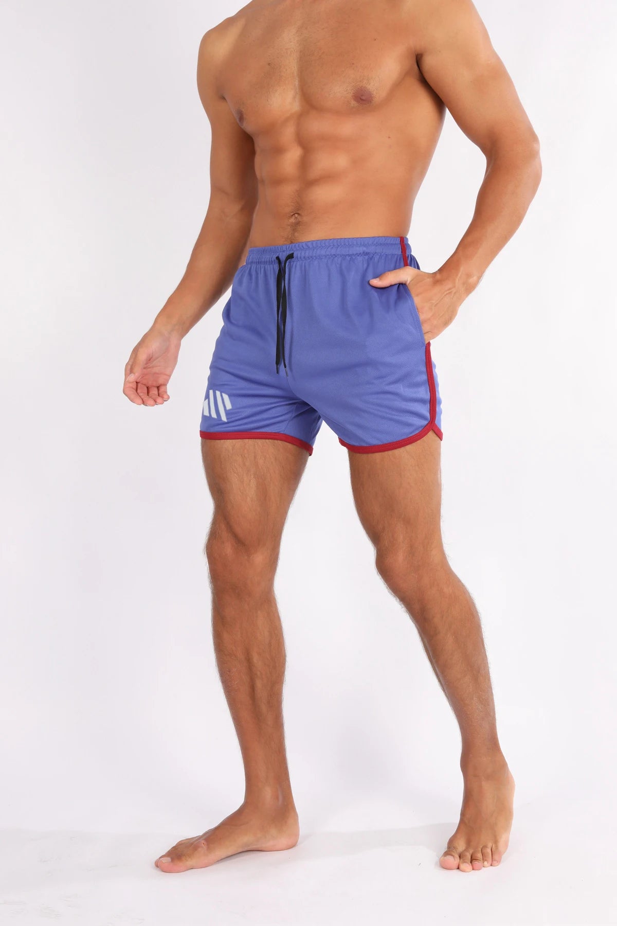 New Running Mesh Fitness Sport Men's Quick Drying Shorts Casual Breathable Training Tight Squat Three-Quarter Pants Summer