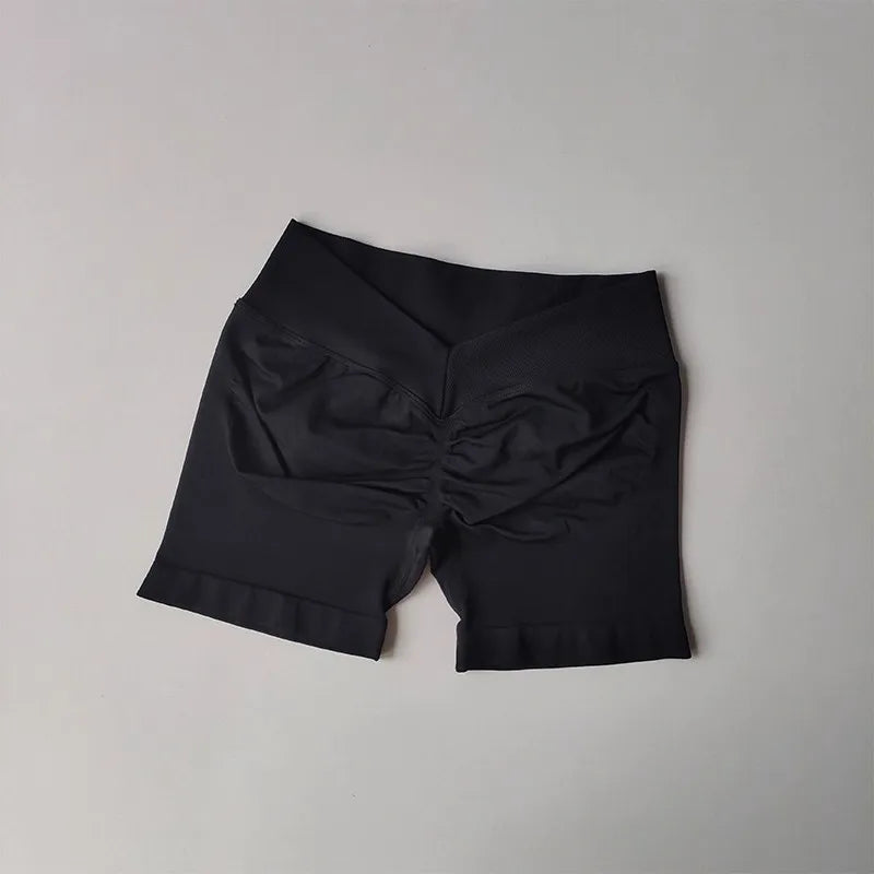 High Waisted Seamless Shorts Gym Shorts Women Fitness Sports Low Ribbed Band Workout Scrunch Butt Yoga Booty Running Short Pants