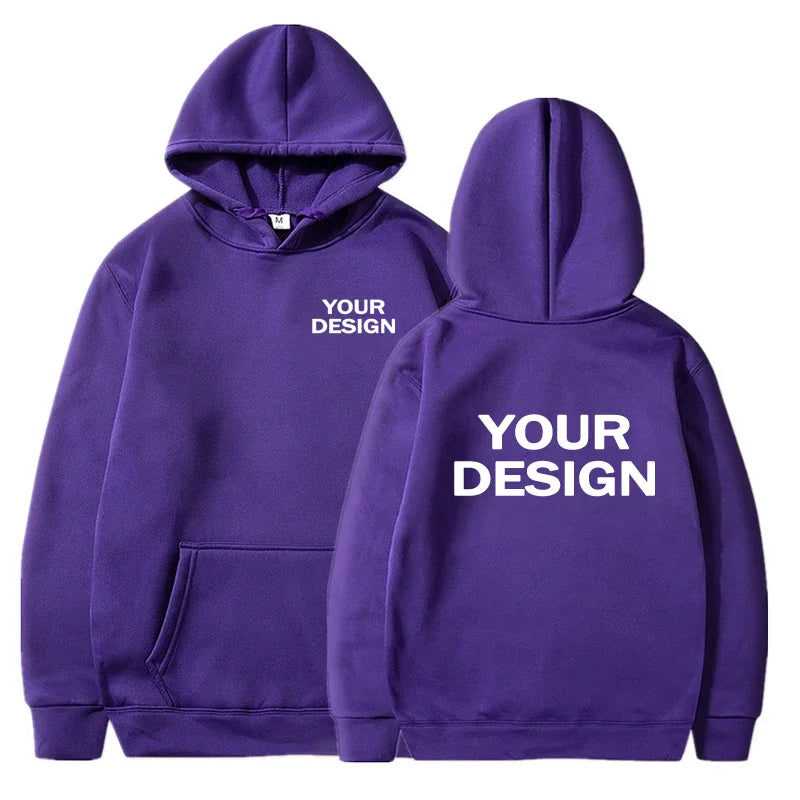 Custom Prints Men's Women's Hoodies Loose Casual Wear Solid Color Hoodies Long Sleeve Hooded Personality Streetwear Sweatshirts