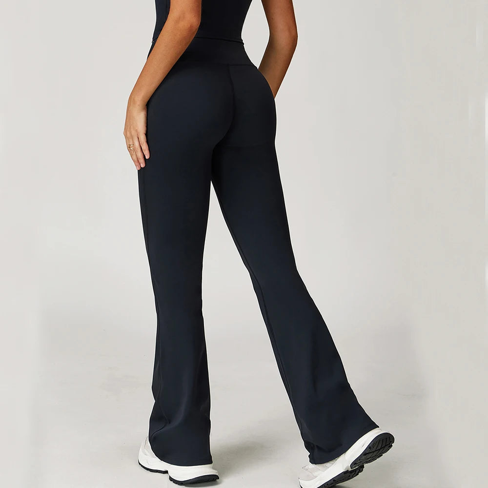 Yoga Flare Leggings Women Fitness Push Up High Waiste Wide Leg Yoga Pants Workout Pants Gym Elastic Tights Exercise Sport Pant
