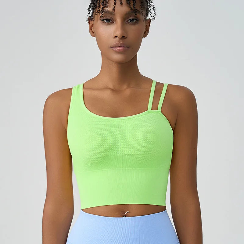 Women's Summer Shockproof Bra Beautiful Back and Sports Anti Sagging Running External Wear Training Fitness Yoga Tank Top Bra