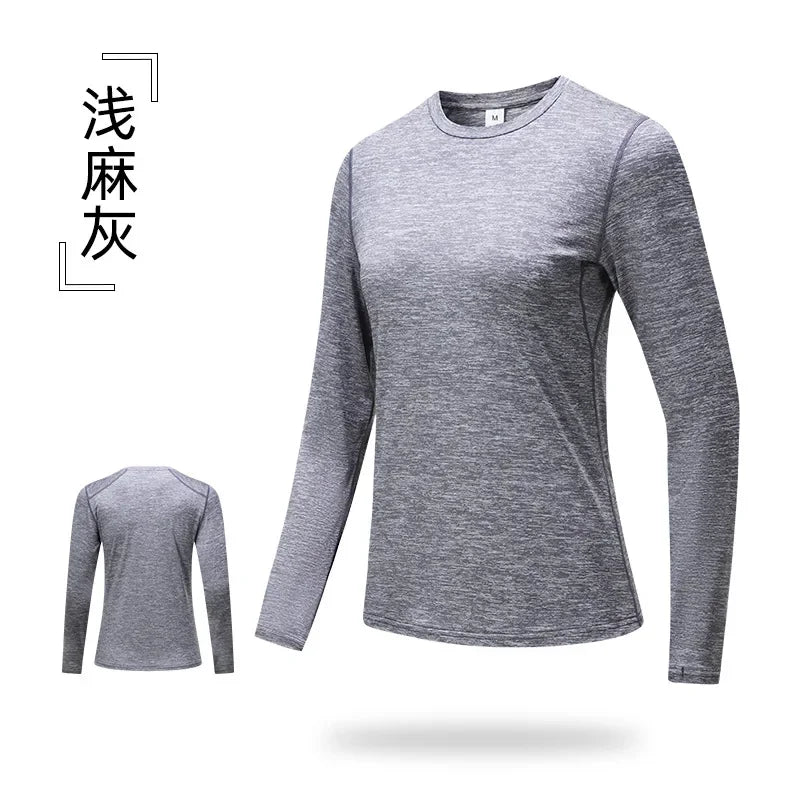 Sports Shirt Woman Gym Quick Drying Long-sleeve T-shirts Yoga Clothes Fitness Wear Training and Exercise Running Top Sportswear