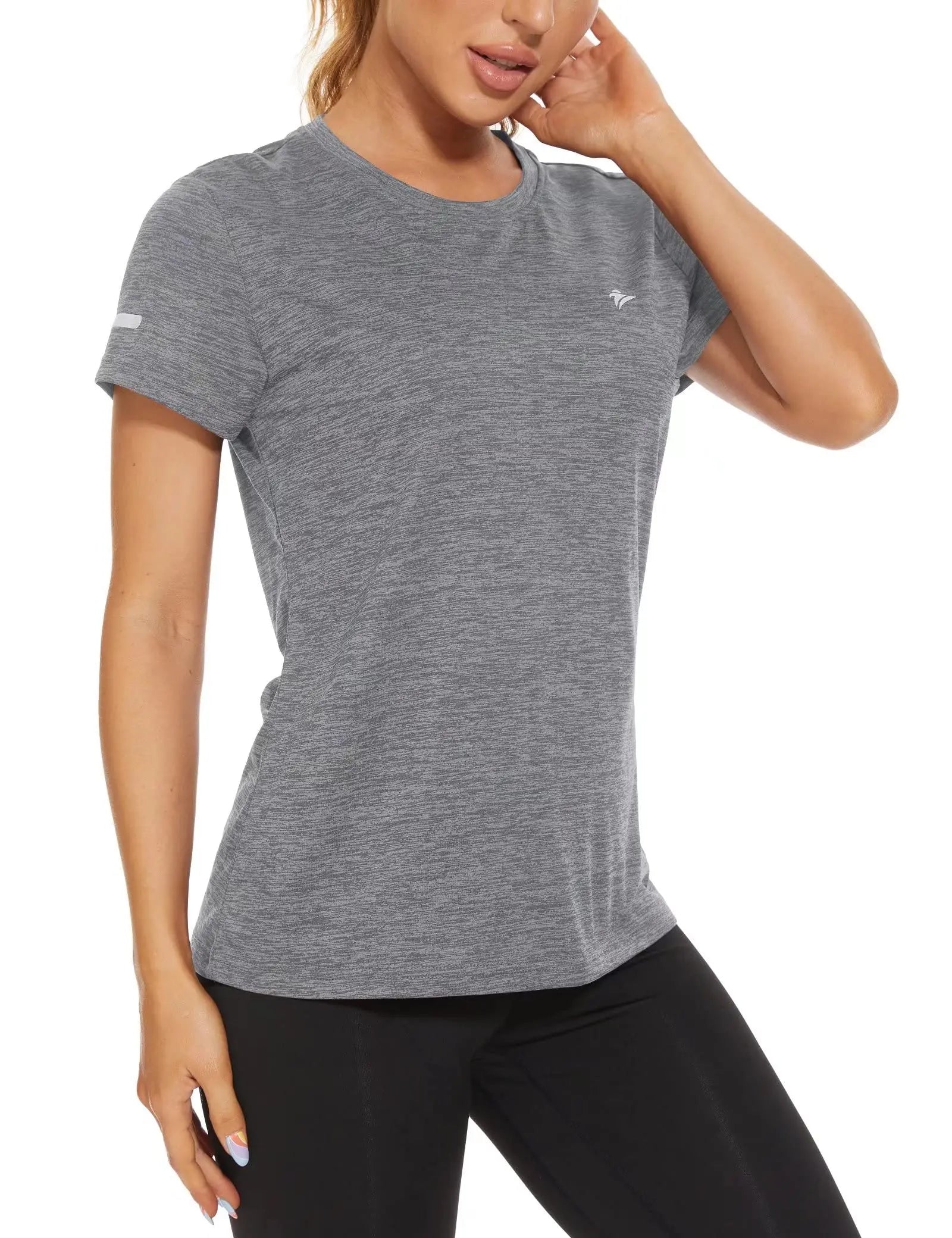 KEFITEVD Short Sleeve T-Shirt Quick Dry Athletic Shirts Women's Casual Workout Gym Yoga Shirt Training Running Jogging T Shirt