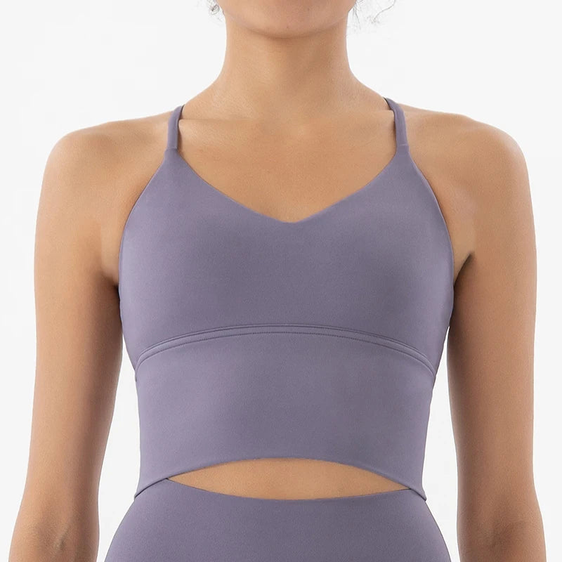 SOISOU S-XL Nylon Sports Bra Top Women Bralette Breathable Underwear Women Sports Leggings For Women Sexy Top Bra 10 Colors