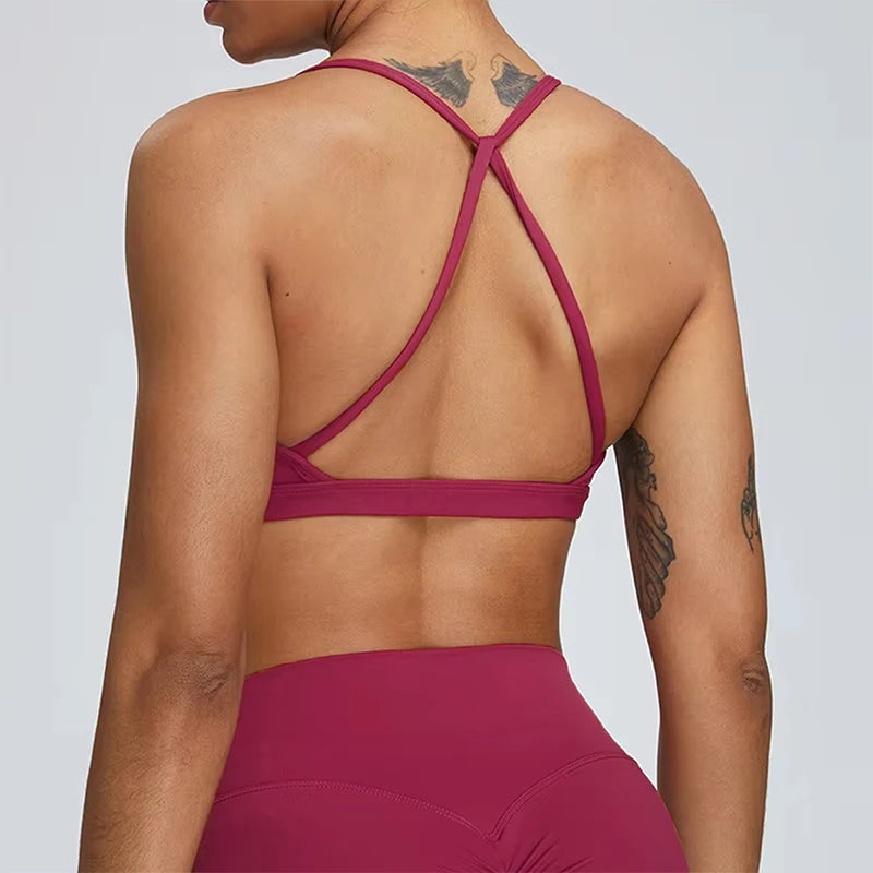 Sexy Scrunch Sports Bra Gym Top Women Running Back Cross Top Women Sportswear Yoga Underwear Fitness Workout Yoga ClothingWomen
