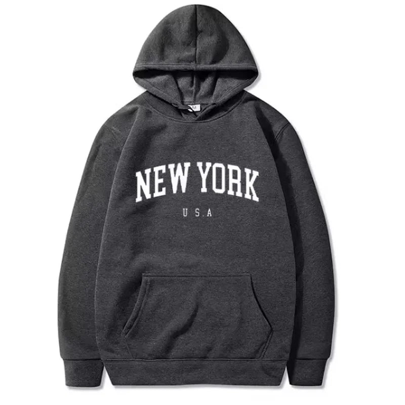 Men's solid color hooded sweatshirt pullover Street hip hop autumn/winter fashion 2024 new sweatshirt loose casual pullover