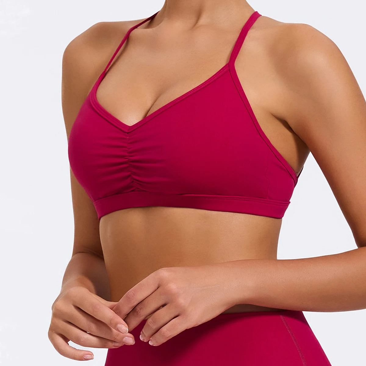 Hearuisavy Scrunch Sports Bra Gym Top Women Running Back Cross Top Women Sportswear Yoga Underwear Fitness Workout Yoga Clothes