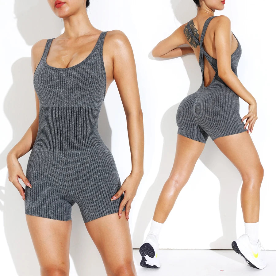 Seamless Sculpting Bodysuit Sportswear Woman Gym Jumpsuits Clothing Yoga Clothes Fitness Rompers Women Sports Leggings Shorts