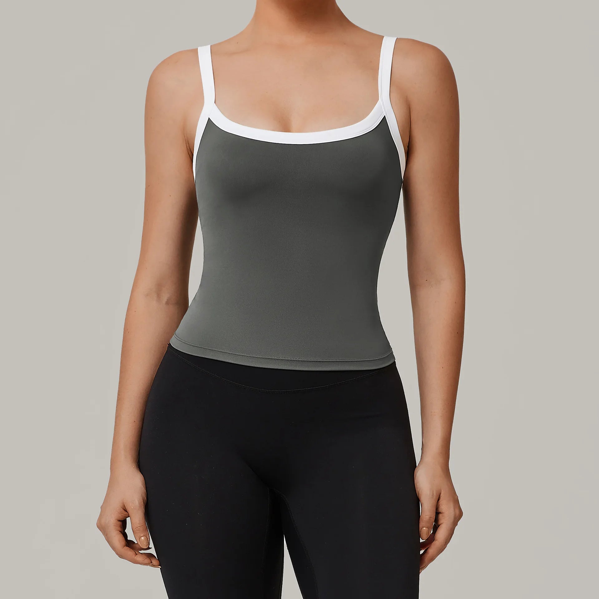 Ctenkevet Women's U-Neck Sleeveless Double Strap Push up Yoga Vest Female Slimming Quick-Dry Sports Tank Top for Gym Fitness