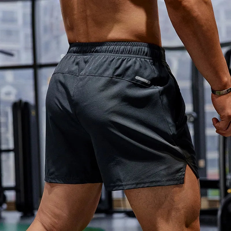 New Summer Running Shorts Men's Sports Jogging Gym Fitness Shorts Training Quick-drying Sports Zipper Pocket Male Cropped Pants