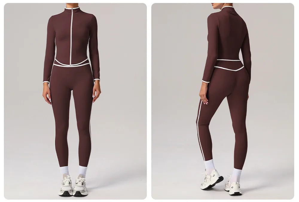 2 Piece Sport Leggings Set Women's Tracksuit Gym Workout Clothing Elastic Training Suit for Fitness Yoga Wear Slim Sportswear