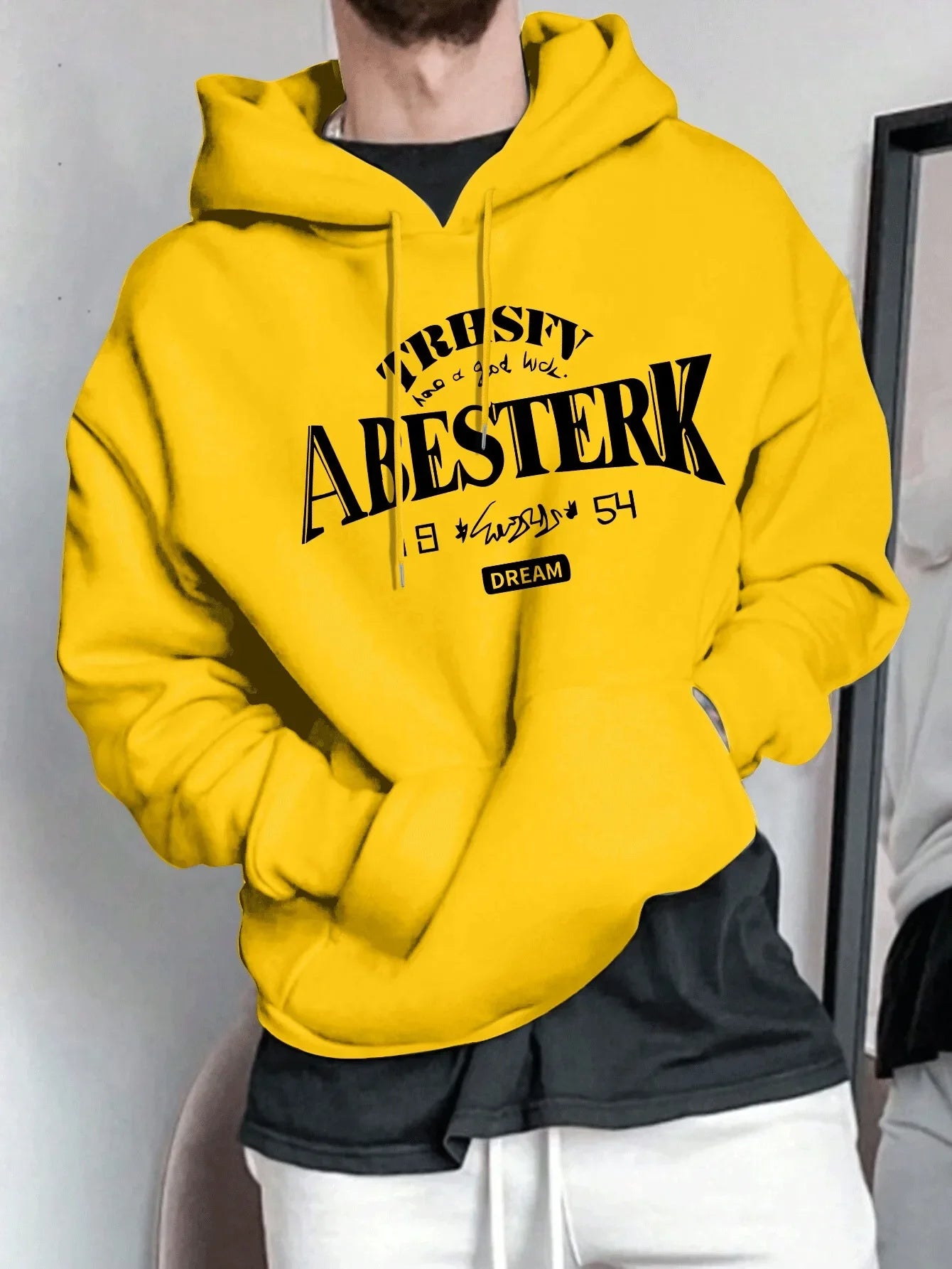 2025 Spring/Summer Men's 2D Casual Hooded Sweatshirt Stylish and Cool Youthful Hoodie for Casual Fashion Trend, Strolling Letter