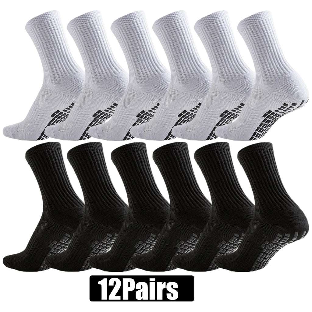 12Pairs Non-Slip Athletic Socks for Men Women Football Basketball Soccer Cycling Hiking Skateboard Sports Socks