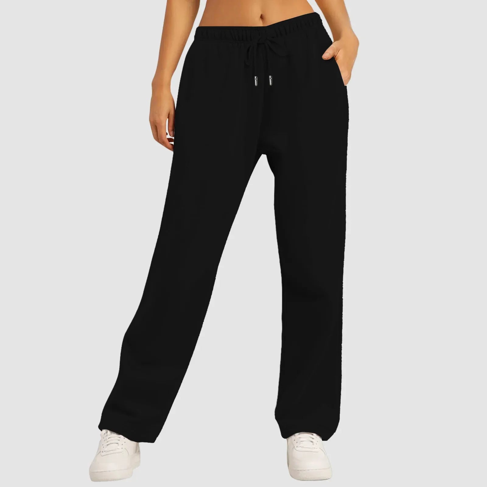 2024 Women’S Fitness Sweatpants Wide Leg Straight Casual Joggers Workout High Waisted Solid Color Bottoms Joggings