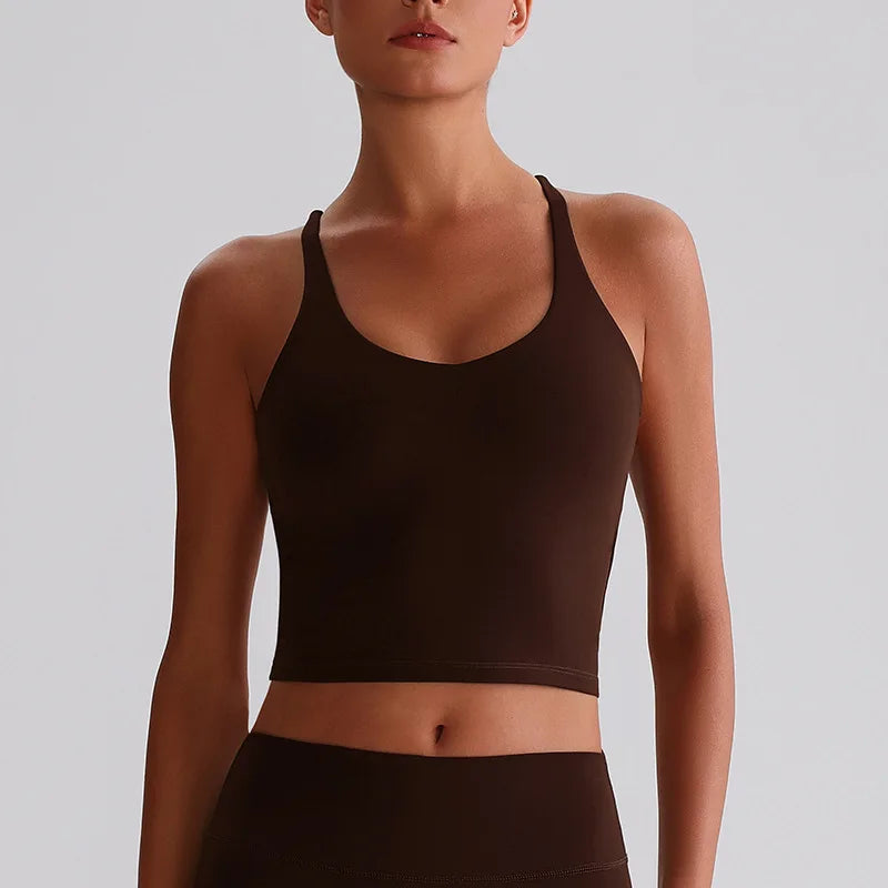 Sexy Tight Sport Butter Top Women Fitness Bra Cross Back Gym Shoulder Strap Underwear Yoga Vest  Chest Pad Polyester + spandex