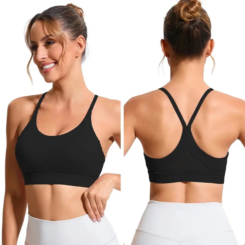 Integrated Sports Bra Top Anti-Shock Running Yoga Tank Top Triangle Bras for Women Fitness Vest Seamless Comfortable Sports Wear