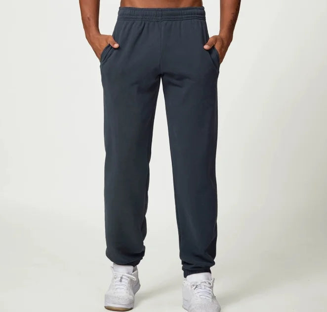 High Quality Men Elastic Bottom Sweatpants with Pockets 50% Cotton 50% Polyester Relaxed Fit Moisture Wicking Breathable Pant