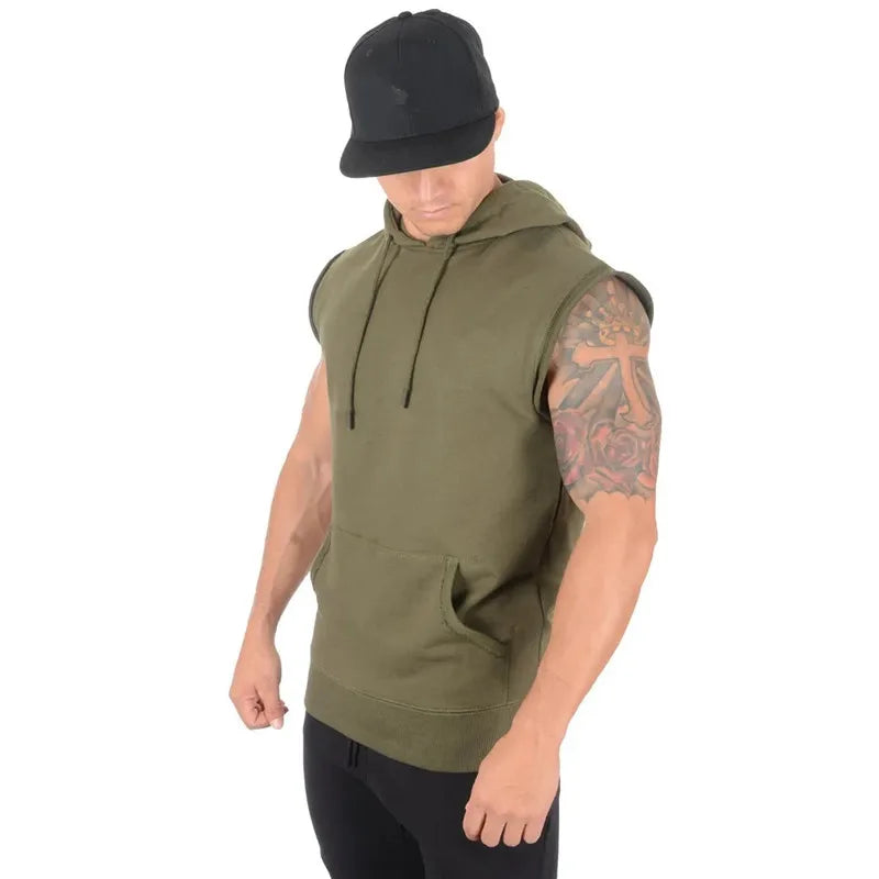2025 New Brand Summer Fitness Stringer Hoodies Muscle Shirt Bodybuilding Clothing Gym Tank Top Mens Sporting Sleeveless shirts